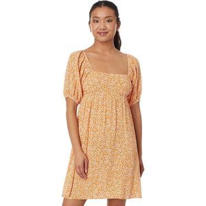 Billabong Lil Dreamer Floral Mini Dress Puff Sleeve Smocked Back Women’s Small N